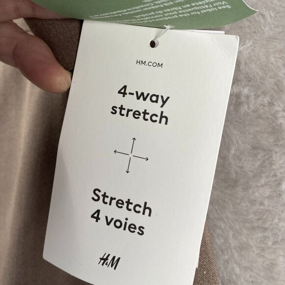 H&M Men's Trousers 33W 34x28 Measured Slim Fit Brown Recycled Polyester - Picture 16 of 16